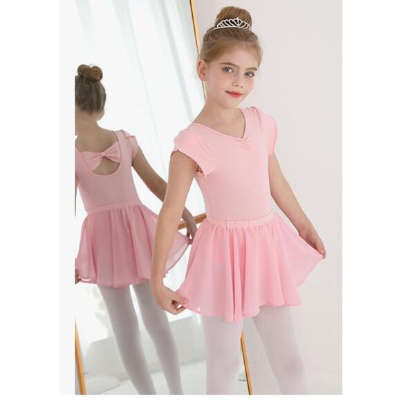 Leotard Snap Crotch BowBack with Skirt SIZE 7/8 - Picture 3 of 6